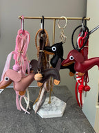 Porte-clé Teckel en corde tressée et simili cuir – Cadeau chien – Accessoire sac ou clés original et mignon